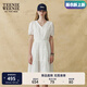 Teenie Weenie小熊女裝白色連衣裙2025夏季新款優(yōu)雅浪漫法式茶歇中長(cháng)裙 白色 M