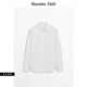 Massimo Dutti 男裝 紳士商務(wù)修身版100%純棉府綢襯衫 00175175 白色 38 (CN 175/92A)