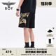 BOY LONDON春夏男女同款經(jīng)典老鷹燙金百搭潮牌短褲N14800 黑色 M