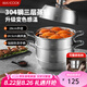 美廚（maxcook）蒸鍋全304不銹鋼28cm三層蒸鍋感溫復(fù)底湯鍋 燃?xì)怆姶艩t通用MCZ736