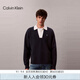 Calvin KleinJeans25秋季新款男士美式復(fù)古風(fēng)ck撞色V領(lǐng)寬松POLO針織衫4RD303G CEF-藏藍(lán) L
