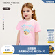 Teenie Weenie Kids小熊童裝25年夏季新款女寶寶肩開(kāi)扣印花短袖T恤打底衫 粉色 120 cm