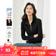 梵希蔓黑色時尚休閑半拉鏈T恤女2025年春新款設計感顯瘦打底上衣 M5783 黑色 XL