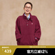 Champion冠軍上衣女秋冬新款情侶美式復(fù)古寬松按扣半高領(lǐng)加絨衛(wèi)衣男 深紅色（男女同款） M