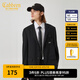 卡賓男裝條紋休閑西服23秋新款LOGO章仔外套商場同款B2233133005 煤黑色01 L /50/175