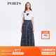PORTS寶姿女裝春夏復(fù)古“鏡夢薔薇”印花半身裙LM8S043MPP049 丈青印花 L (8)