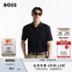 BOSS博斯【七夕節(jié)禮物】【100%棉】男士2025夏款徽標印花棉質(zhì) Polo 衫 001-黑色 M