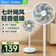 美的（Midea）【品質(zhì)推薦】七葉輕音柔風(fēng)電風(fēng)扇/家用省電落地扇/臺式電扇/廣角搖頭節(jié)能宿舍大風(fēng)量節(jié)能小型風(fēng)扇 白色經(jīng)典款