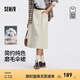 森馬（Semir）[商場(chǎng)同款]半身裙女磨毛純棉長(zhǎng)裙2025秋新款氣質(zhì)純色傘裙百搭 淺卡其50385 M