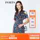 PORTS寶姿商場同款新品女裝優(yōu)雅紅花藍屋露肩連衣裙LN8D131HPT037 丈青印花 S (4)