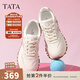 他她（TATA）云朵泡芙厚底慢跑鞋女休閑運動(dòng)鞋女老爹鞋秋WPC06CM4 白/銀（波紋款） 38