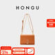 紅谷（HONGU）包包女包新款牛皮單肩斜挎包時(shí)尚氣質(zhì)鏈條小包生日禮物 棕色