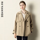 顏域駝色新款西裝領(lǐng)外套女裝2025秋裝英倫港風(fēng)寬松短款氣質(zhì)風(fēng)衣女 駝色 M