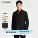 才子【夾棉】男士帥氣毛呢大衣春秋保暖工裝風(fēng)翻領(lǐng)外套時(shí)尚明線大口袋 黑色 2XL 180/96Y