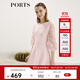PORTS寶姿女裝 秋冬新品針織長(cháng)袖短連衣裙SL9K256LKE015 日暮粉 M