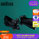 Melissa（梅麗莎）蝴蝶結(jié)圓頭平底時(shí)尚簡(jiǎn)約休閑通勤女士單鞋子33633 黑色/銀色 36