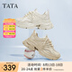 他她（TATA）珍珠貝老爹鞋女透氣薄款網(wǎng)面運動鞋女2025夏新款CT801BM5 米杏/金 36