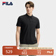 FILA 斐樂(lè )官方男裝針織短袖POLO衫2025夏季新款休閑涼感防曬短裝上衣 正黑色-BK L 175/96A/L