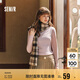 森馬（Semir）長(zhǎng)袖T恤女半高領(lǐng)吸濕發(fā)熱抗菌2024冬緊身抓絨打底衫109724101001