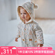 OAK FAMILY秋冬新品寶寶夾棉連體衣新生嬰幼兒連帽保暖全棉爬服嬰兒衣服 綠野仙蹤 90cm