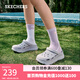斯凱奇（Skechers）洞洞鞋厚底沙灘涼鞋女外穿高級感包頭踩屎感多巴胺泡泡鞋 薰衣草色/LAV 37 尺碼偏大，建議選小一碼