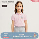Teenie Weenie Kids小熊童裝25年夏季新款女童甜美泡泡袖POLO衫打底衫 淺粉色 110 cm