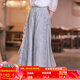 煙花燙2025春季新款國風(fēng)女式休閑褲小個子褲子顯高九分褲JY 霧晨 茶灰（闊腿褲） M