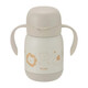 利其爾兒童大肚杯帶刻度學(xué)飲杯 易喝保冷杯型水杯 300ml 米色