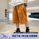 左西男童短褲夏季2025新款夏裝中褲兒童五分褲大童運(yùn)動(dòng)褲 橘色 130
