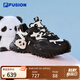 FILA FUSION 斐樂女鞋新款硬糖厚底休閑老爹鞋貓爪掛件運動鞋女 黑/奶白-BG 38