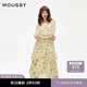 moussy 新品意式度假風(fēng)薔薇印花雪紡連衣裙028ISX33-1781 013象牙色 S 00001/S