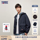 TOMMY JEANS【防水透氣】秋冬男休閑寬松加絨運(yùn)動(dòng)連帽軟殼夾克外套20373 藏青色C1G L （推薦：160-180斤）