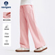 納維凱爾（Navigare）女童褲子新春兒童長(cháng)褲學(xué)生闊腿褲舒適百搭自在秋日淺粉140