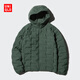 優(yōu)衣庫男裝PUFFTECH空氣棉服連帽外套/休閑保暖470118 58 深綠色 S /165/84A