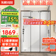 東鵬（DONGPENG）淋浴房三聯(lián)動推拉門一字形衛(wèi)生間隔斷干濕分離玻璃浴室隔斷沐浴房 槍灰1.1-1.19/2米高|極窄 升級1.0壁厚不銹鋼+2cm極窄邊框