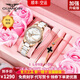 冠琴（GUANQIN）十大名表手表女士全自動機械表防水學生腕表送女友七夕情人節(jié)禮物 16121陶瓷帶【永生花禮盒+手鐲】