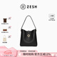 ZESH/澤尚【新品上市】留痕銅錢(qián)hobo包大容量包老錢(qián)風(fēng)單肩包七夕禮物 黑色