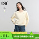 歐莎（OSA）2025年新款春季米白色小V領(lǐng)寬松衛衣女士薄款套頭長(cháng)袖上衣 米白色 M
