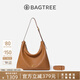 BAGTREE包包樹(shù)圖南植鞣牛皮腋下hobo女包2025年新款單肩斜挎包通勤餃子包 橡果色-大號 贈斜挎延長(cháng)肩帶 高級小眾