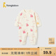 童泰嬰兒連體衣四季春秋純棉寶寶爬服居家內(nèi)衣無骨爬服長袖連體衣 米白兔-側開連體衣 90cm