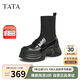 他她（TATA）襪靴女英倫拼接JK樂福鞋CCJ02DZ4 黑色 39