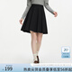 范思藍(lán)恩“進(jìn)店bi入”百搭寬?cǎi)薨肷砣古锒?024新款百褶裙14409 靜夜黑 M