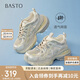 百思圖25潮流厚底增高老爹鞋女休閑鞋B6896BM5 金色 36