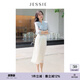 JESSIE氣質(zhì)佰搭純色松緊腰A字雪紡半身裙夏新款 杏色 S