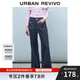 UR2025秋季新款女裝休閑蝴蝶結裝飾明線(xiàn)牛仔長(cháng)褲UYY850039 靛藍 27