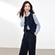 熙世界（sllsky）老錢(qián)風(fēng)氣質(zhì)套裝女兩件套2025年新款無(wú)袖馬甲外套西裝褲衣服女裝 太空藍 S