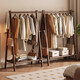 北極樹(shù)實(shí)木衣帽架落地臥室家用掛衣架立式簡(jiǎn)易置物可折疊晾衣架衣服架子