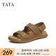 他她（TATA）復(fù)古休閑涼鞋男鞋子真皮運動沙灘涼鞋夏季新款A(yù)AB02BL5 黃棕 39