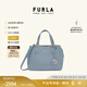 芙拉（FURLA）【限時優(yōu)惠】MINERVA牛皮小號女士單肩手提斜挎包上班通勤托特包 天空藍(lán)