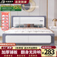 標(biāo)勛實(shí)木輕奢床1.5米家用雙人床現(xiàn)代簡(jiǎn)約床出租房用2025新款床 寶馬灰單床 1.8米*2米